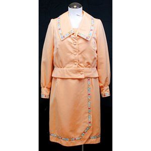 A Herbert Original Atlanta Orange Woman Blazer Dress Matching Set Estimated Sz M